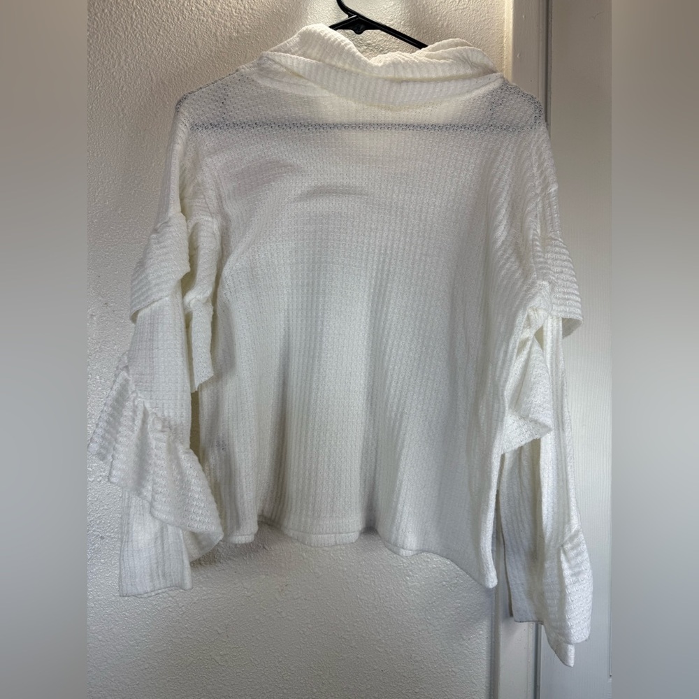 White Ruffled Sweater - Picture 2 of 5